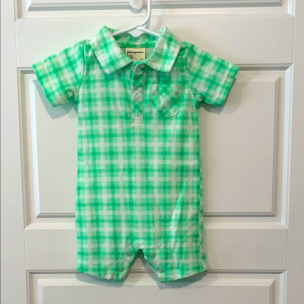 First Impressions Mint Pistachio Boy SunSuits